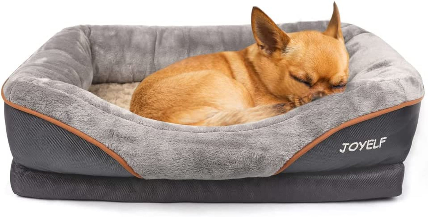 Large Memory Foam Dog Bed, Orthopedic Dog Bed & Sofa with Removable Washable Cover and Squeaker Toys as Gift