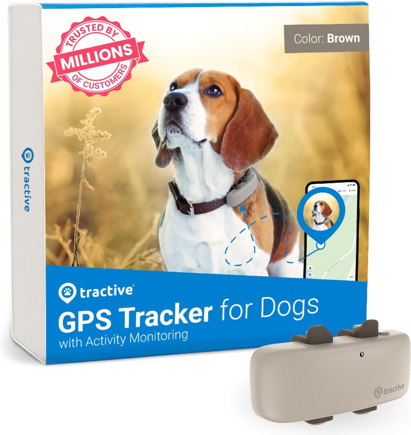 GPS Dog Tracker, Market Leader, Worldwide Real-Time Location Tracking, Escape Alerts, Monitor Activity & Get Health Alerts, Dark Blue