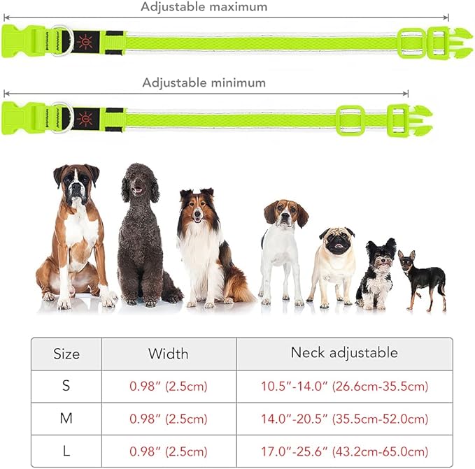 Double up Dog Collar - Reflective Dog Collar with ID Tag D-Ring, for Small to Large Dogs - Soft-Touch, Reflective, Durable - for Active Pets