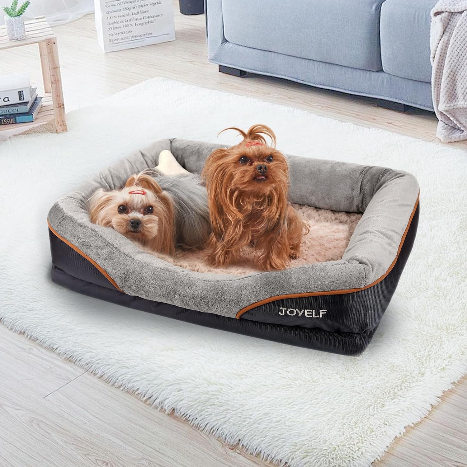 Large Memory Foam Dog Bed, Orthopedic Dog Bed & Sofa with Removable Washable Cover and Squeaker Toys as Gift