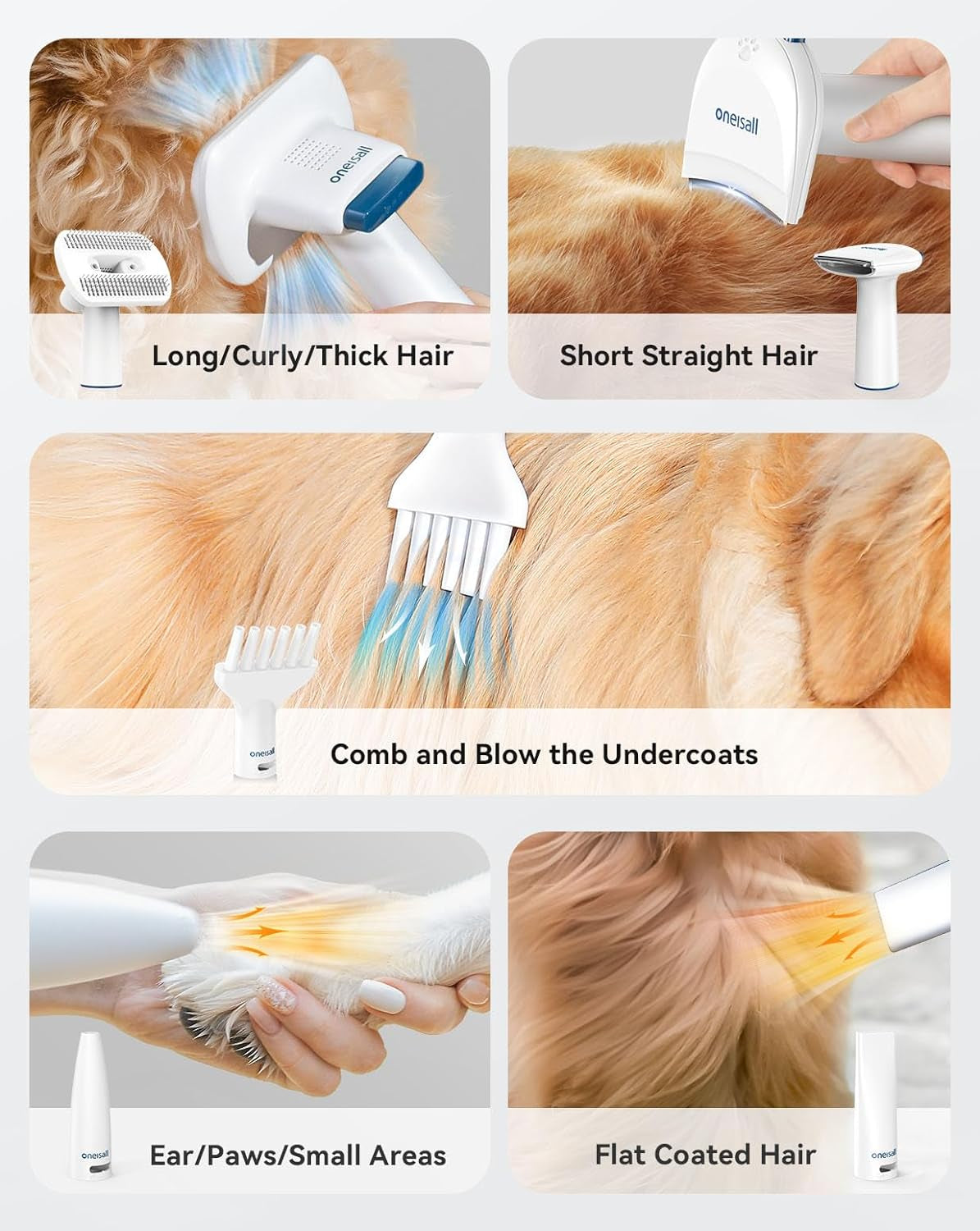 Dog Grooming Vacuum Blow Dryer and Clippers,Dog Grooming Kit for Shedding Drying Trimming Pet'S Hair, 8 Pet Grooming Tools for Thick Short Long Pet Hair,7 Levels of Blow Temperature