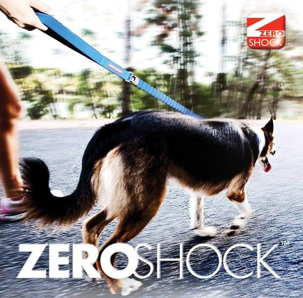 Zero Shock Dog Lead | Zero Shock Technology, Shock-Absorbing, , Dog Leads for Small Dogs, Dog Leads for Medium Dogs, Dog Leads for Large Dogs, Soft Padded Handle, Traffic Control, 1.2M (Black)