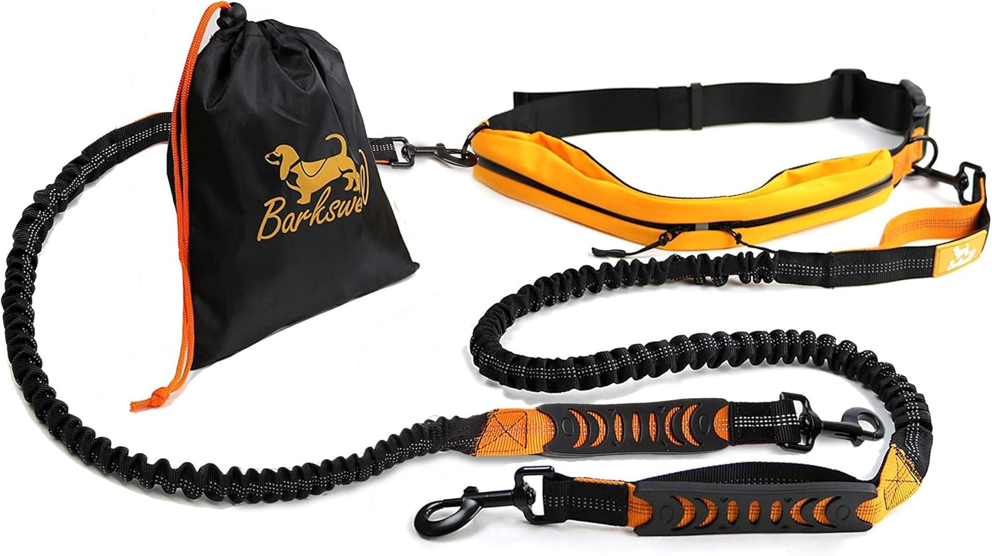 Hands Free Dog Lead - Running Dog Lead with Waist Belt - Strong Bungee Dog Lead with Dog Walking Belt - Comfortable Dog Running Lead Hands Free with Waist Belt/Waist Dog Lead for Walking