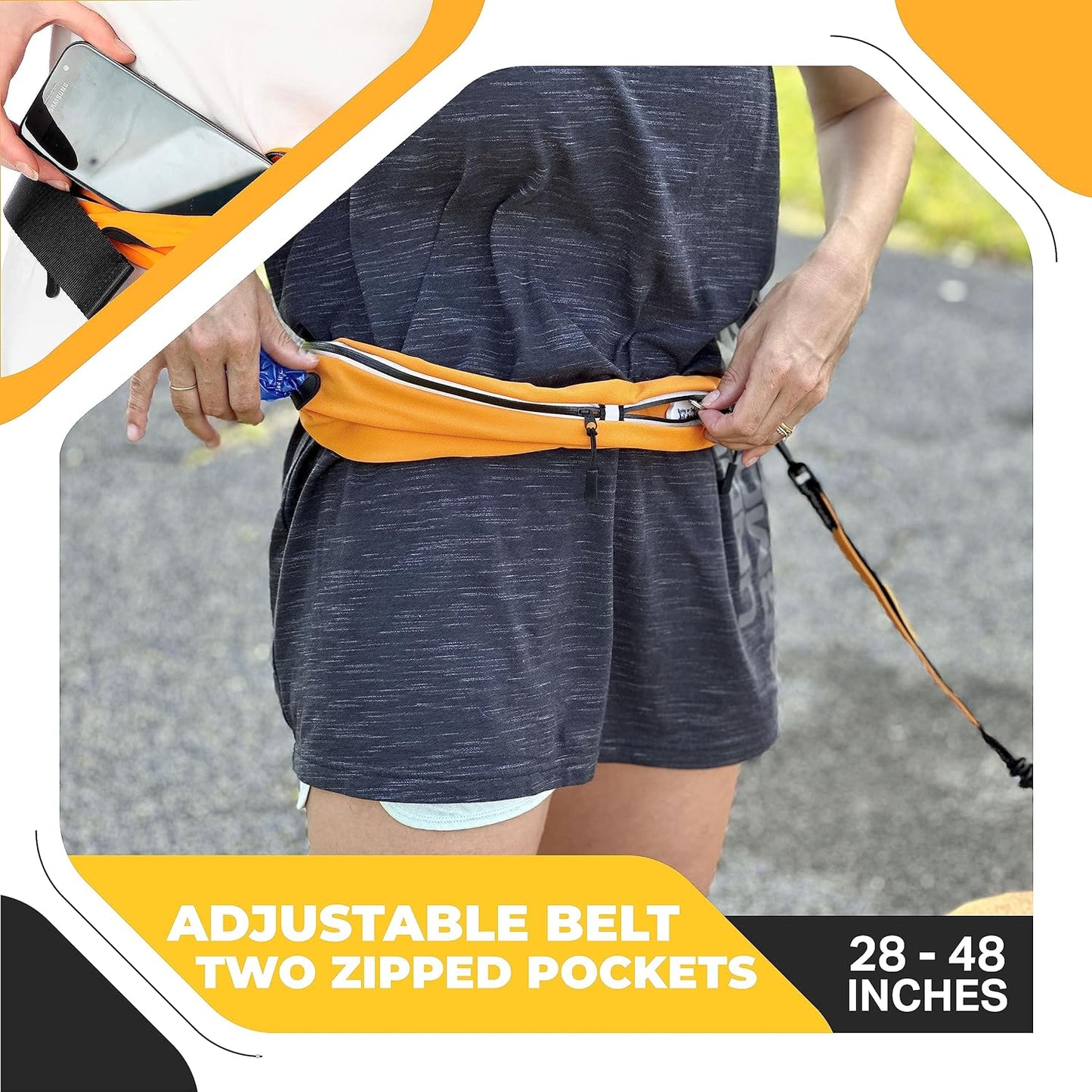 Hands Free Dog Lead - Running Dog Lead with Waist Belt - Strong Bungee Dog Lead with Dog Walking Belt - Comfortable Dog Running Lead Hands Free with Waist Belt/Waist Dog Lead for Walking